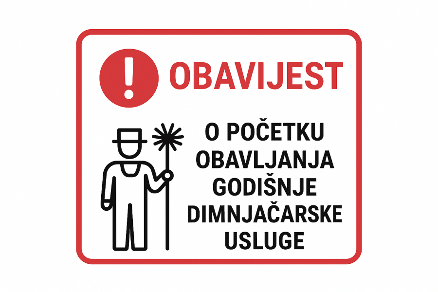 Obavijest o početku obavljanja godišnje dimnjačarske usluge
